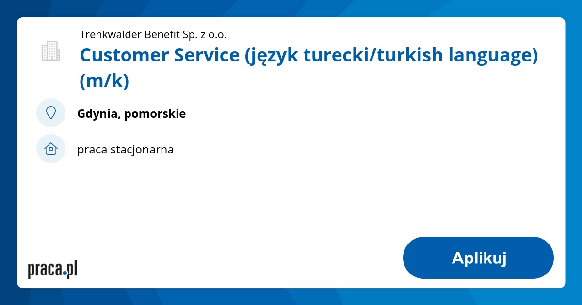 Archiwalna oferta nr 449736, Customer Service (język turecki/turkish ...