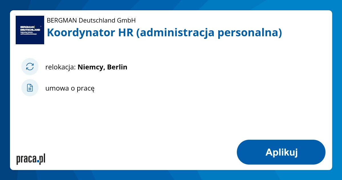 Koordynator HR (administracja personalna)