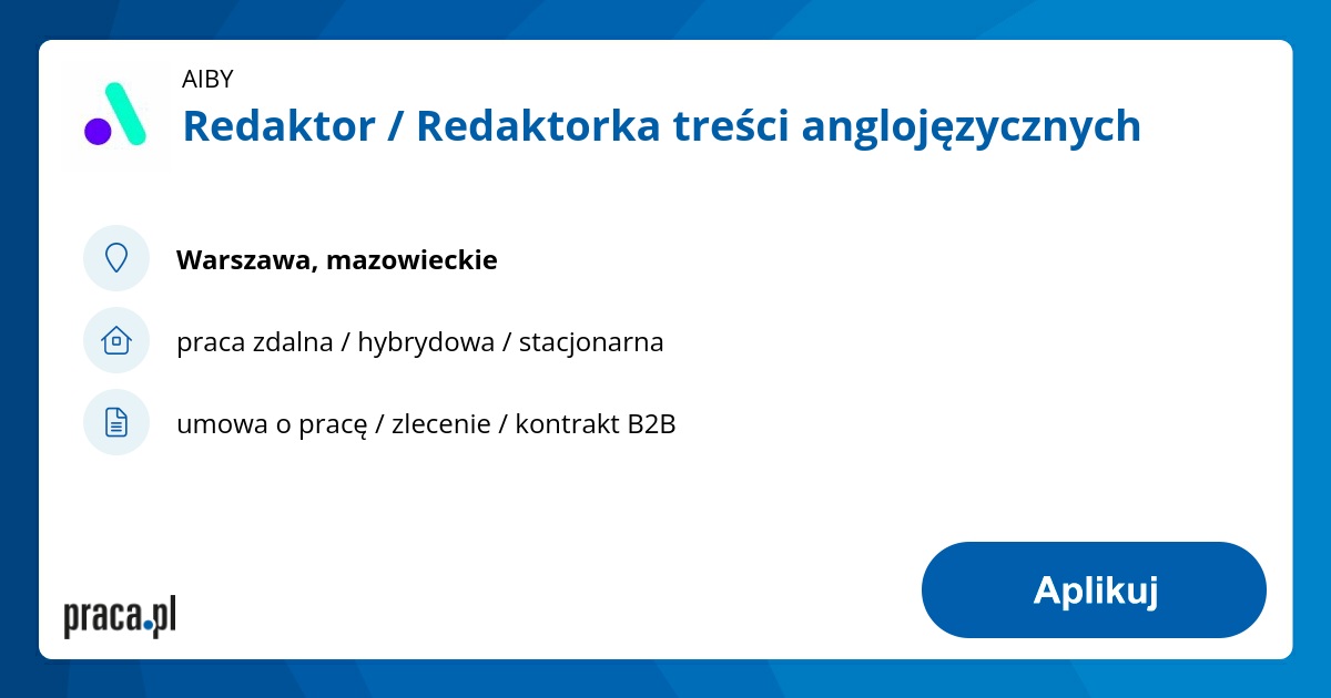 Archiwalna oferta nr 9967399, Redaktor / Redaktorka treści ...