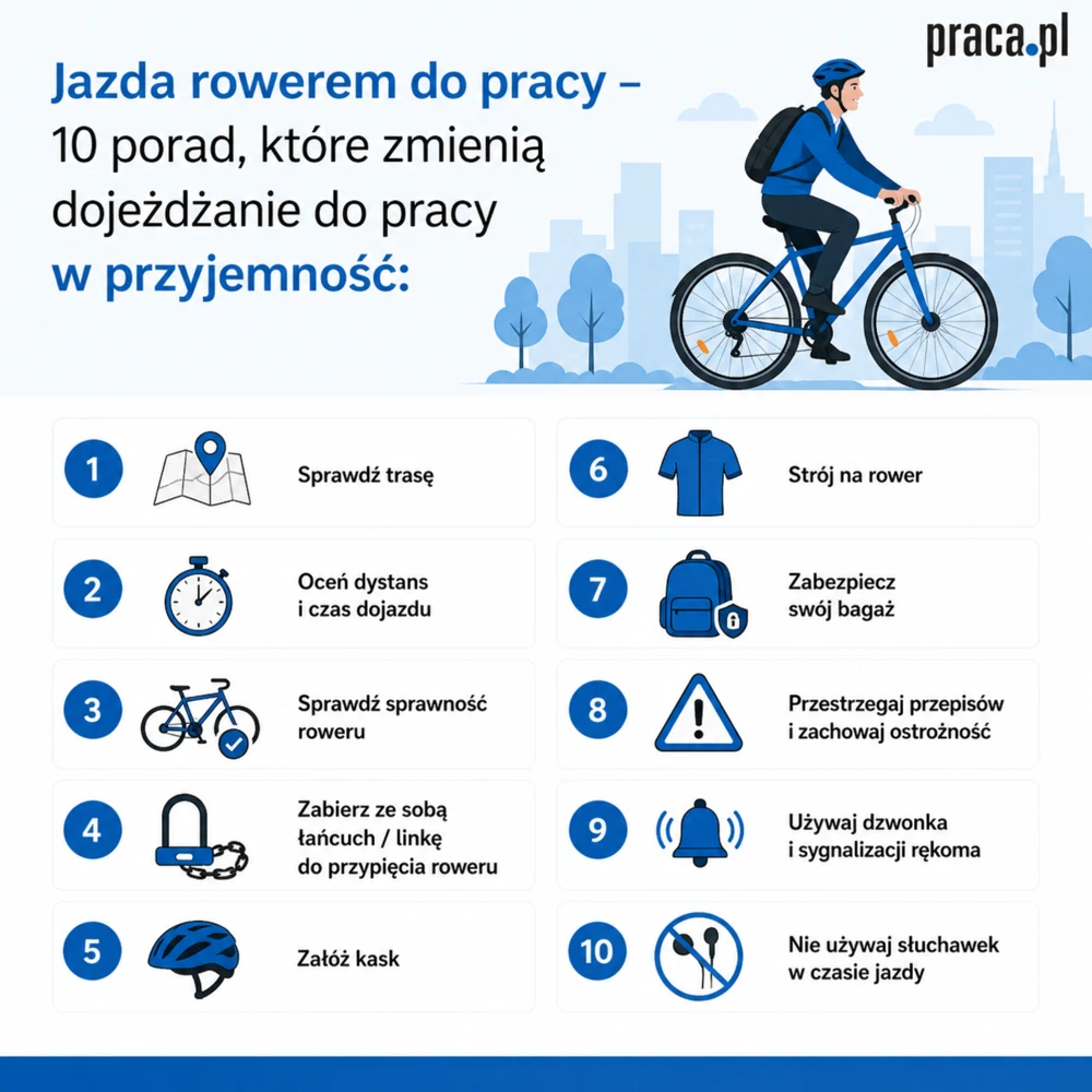 Zasady dojazdu rowerem do pracy